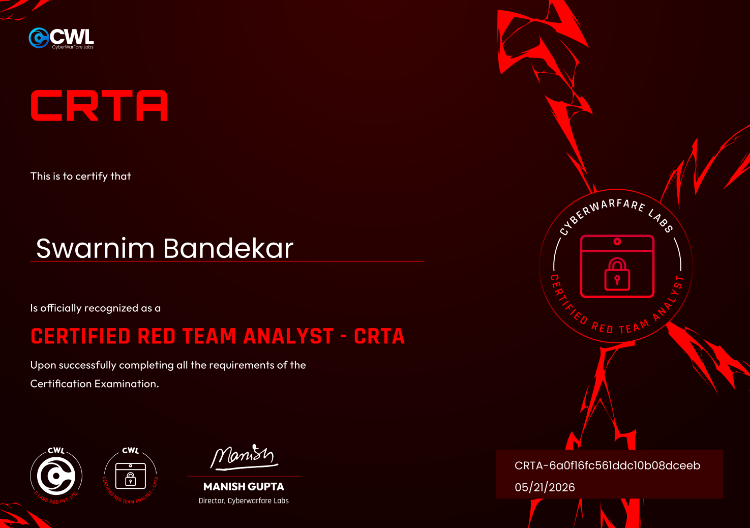 CRTA Exam Experience